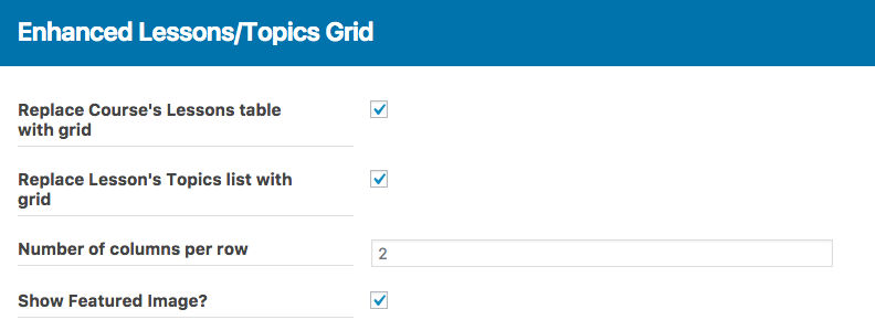 LearnDash Lesson & Topic Grid