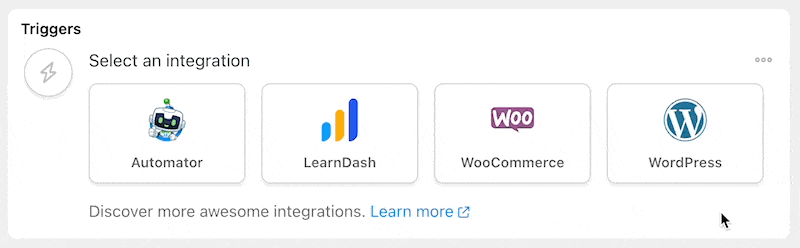 Automator WordPress Trigger Configuration