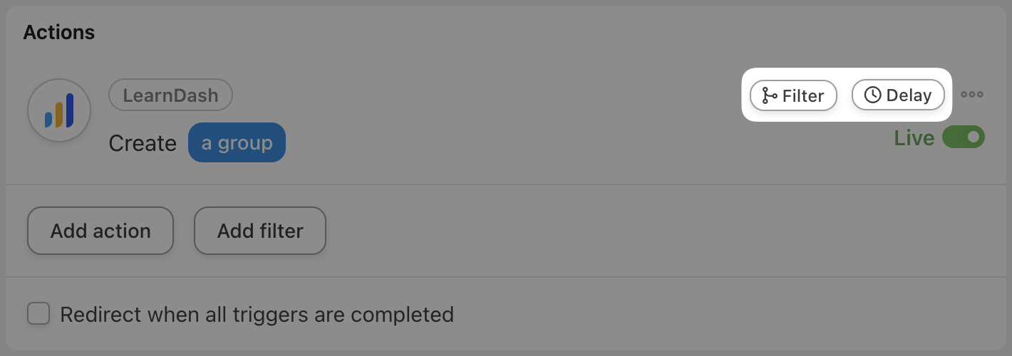 How to Create & Sell LearnDash & WooCommerce Promo Codes 35 — Automator LearnDash Actions Create a group Filter and Delay