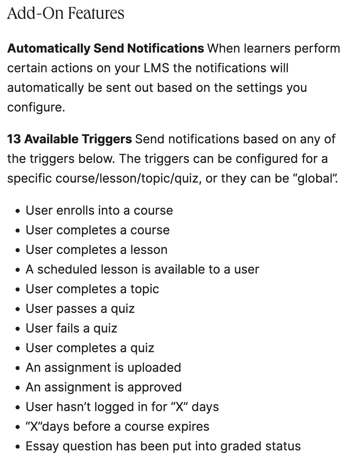 Better LearnDash Notifications - LearnDash Notification Add-On Triggers