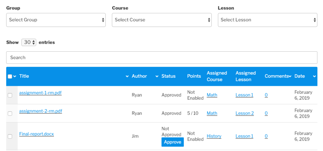 LearnDash Assignment Management