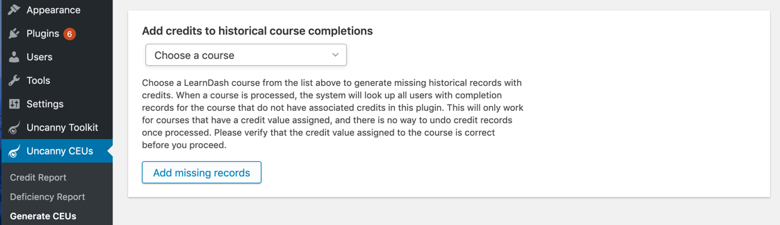 Generate CEU Credits for LearnDash