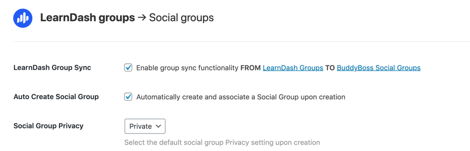 BuddyBoss Groups Sync with LearnDash Groups
